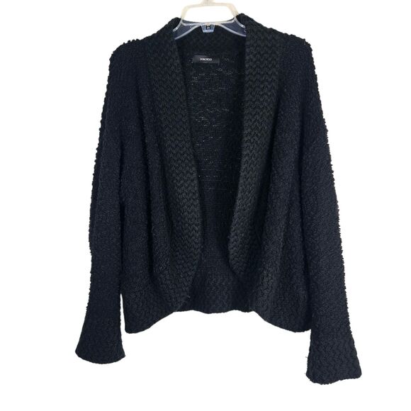 Dokotoo XL Black Cable Knit Open Front Cardigan Sweater Jacket - Picture 1 of 9